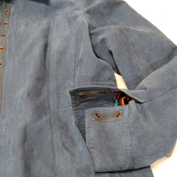 LanaLee Soft Suede Turquoise Blazer Jacket Size 12 - Picture 8 of 11